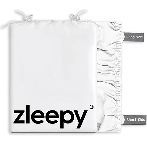 ZLEEPY® Organic Bamboo Silk Fitted Bedsheet King | 100% Bamboo Lyocell | 40cm Deep Fitted | Softer After Every Wash | Cooling Bed Sheet for Night Sweats | Sheet for All Seasons | Silky Soft & Smooth