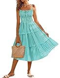 Womens Sundresses Striped Business Casual Tank Beach Vacation Work Baby Shower Long Travel Resort Maxi Boho Dress Petite