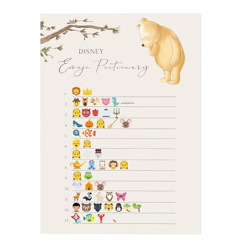 Winnie Baby Shower Games, Emoticon Pictionary, Baby Shower Game Cards, Set of 30, Winnie The Pooh Party Favors, Baby Shower Party Games Supplies & Activities, Baby Shower Decorations
