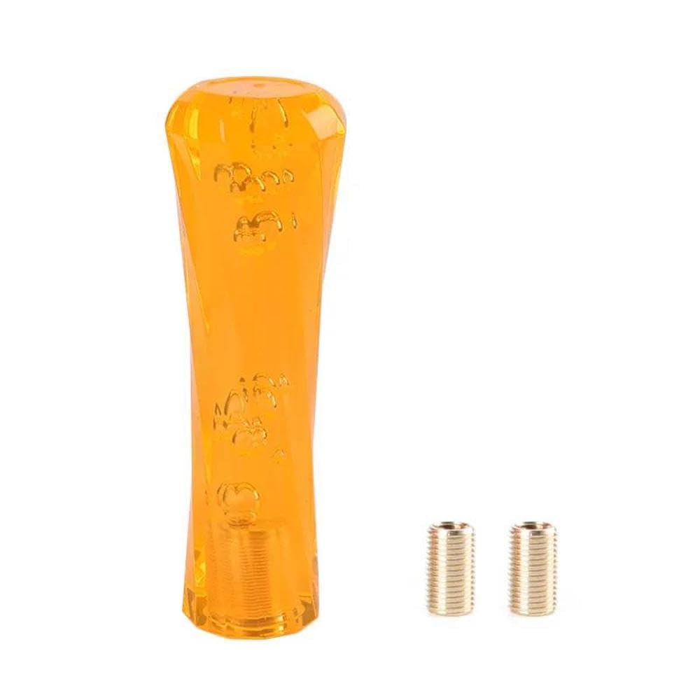HYASDBWE 15cm Car Resin Auto Manual Gear Shift Knob Shifter Head Stick Crystal Transparent Bubble Replacement Handle Lever MT AT Gear Shifter Parts(Orange)