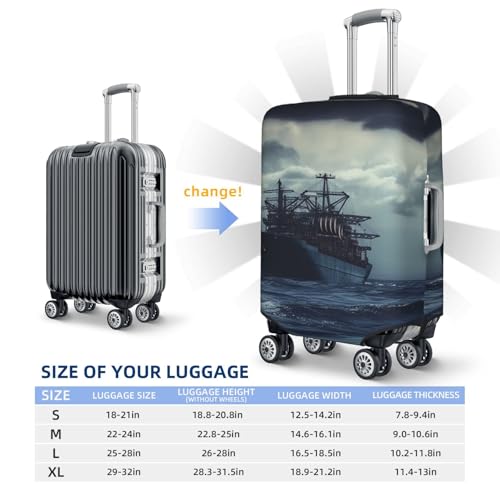 Travel Luggage Covers For Suitcase, Ship Ocean Elastic Suitcase Protector Washable Anti-Scratch Suitcase Baggage Cover Luggage Protector Fits 18-32 Inch Luggage 5