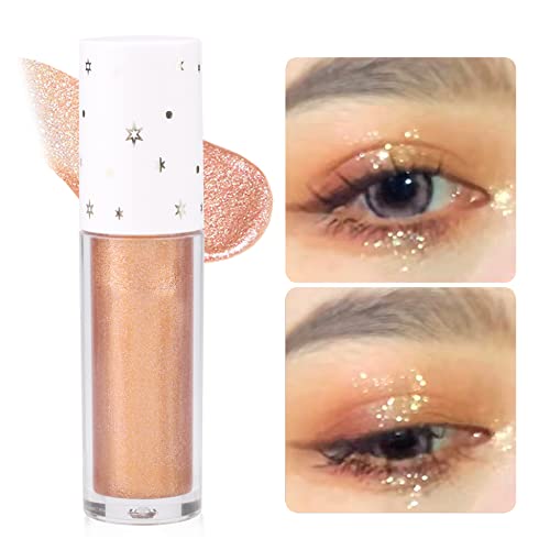 Lanflower Liquid Glitter Eyeshadow, Pigmented, Easy To Apply, Quick Drying, Long Lasting Glitter Glue For Korean Crystal Eye Makeup (03 Sunset Beach) #TOP1