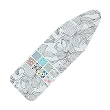 Ironing Board Cover and Pad Standard Size 15" x 54",3 Pairs of Hook and Loop Fastener Straps,Elastic