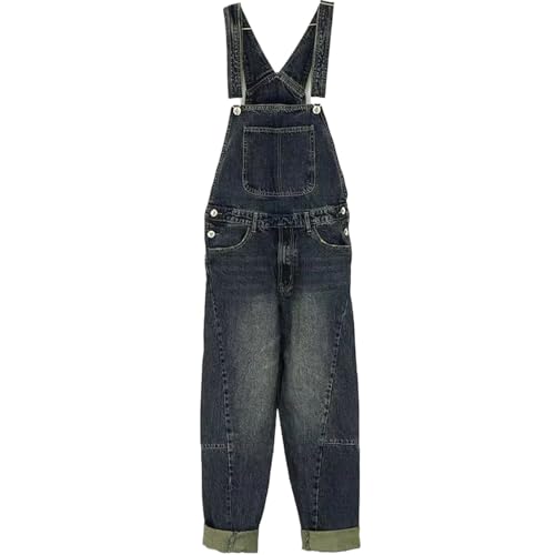 WOLONG Overol de mezclilla pantalones con peto casuales y jeans holgados de hombre
