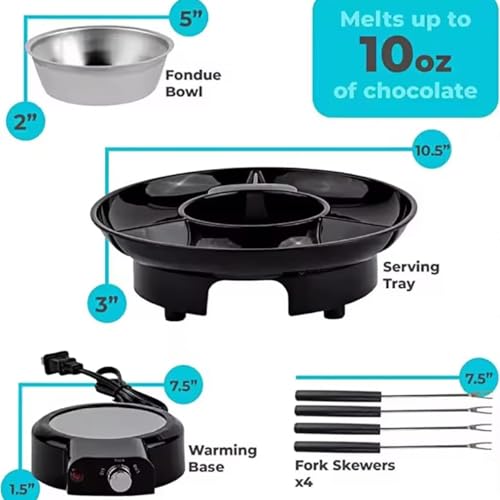 Set di pentole elettriche per fonduta per fonduta e caramelle, include forchette da immersione, ideale per occasioni speciali