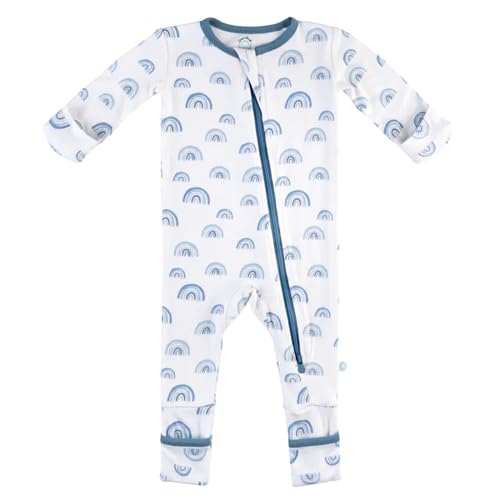 Dreamland Baby Bamboo Viscose Baby Pajamas (0-9 months). Ultra Soft Viscose Sleepers with 2-Way Zipper, Mitten & Foot Cuffs