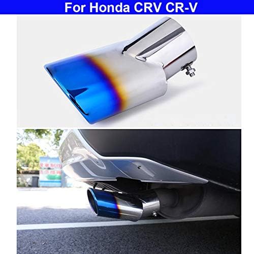 1pcs Blue Stainless Steel Exhaust Tail Rear Muffler Tip Tailpipe Trim For Honda CRV CR-V 2012 2013 2014 2015 2016 2017 2018 2019 2020 2021 2022