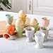 Lot de 4 coquetiers en céramique pour chaque table de petit-déjeuner, coquetiers cuits