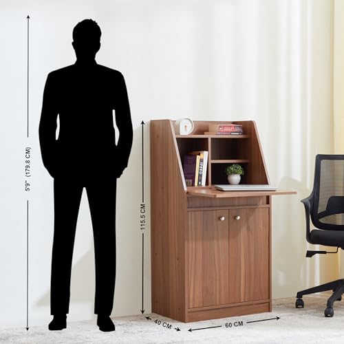 Image of Home Centre | Helios - David | Study and Office Tables | Engineered Wood | Teak | 1 Year Warranty