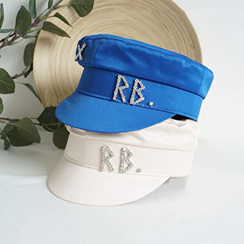 Women's Chic Newsboy Cabbie Baker Cap Breathable Boy Cabbie Hat Lady Leather Mariner Style Beret Hats White #TOP5