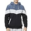 MANLUODANNI Men's Hoodies Pullover Hooded Sweatshirt Patchwork Top Casual Hoody with Pockets Blue XXL #1