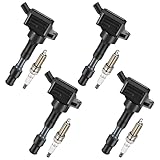 BDFHYK Ignition Coil and Spark Plugs, UF816 &ILZKR8C8G Compatible with Kia Forte/Soul Compatible with Hyundai Kona/Elantra/for Veloster, 4PCS