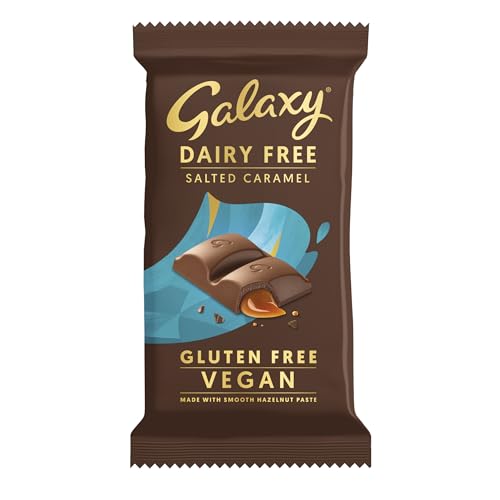 Galaxy Dairy Free Chocolate Bar – Classic – Dairy Free, Vegan, Plant-Based, Smooth & Creamy, Gluten Free, Milk Alternative, Suitable for Vegans, Lactose Free, Delicious Vegan Snack, 100g