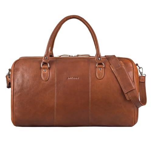 Sac en cuir de luxe STILORD Jarvis le weekender mixte en cuir de vachette véritable