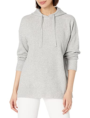 A|X Armani Exchange Women's Merino Wool Blend Hoodie Pullover Sweater, Heather Grey, L #TOP24