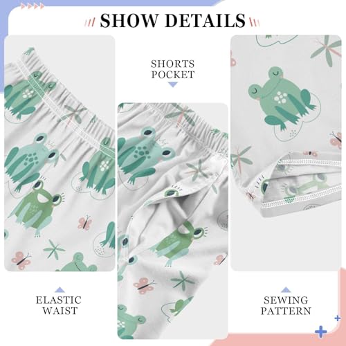 Lovely Frog Butterfly Boys Long Pants Soft Trousers Elastic Waist Kids Lounge Bottoms with Pockets S-XL4