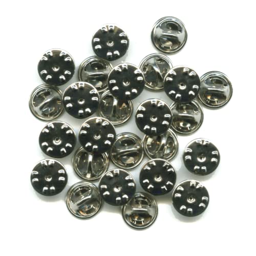 hegibaer 25 Neue Silberne Verschlüsse Butterfly Clips für Badge Pin Pins Anstecker Cover