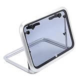 BONKZEBU Ventana de Vidrio Templado Gris Ahumado Resistente de Aleación de Aluminio con Ojo de Buey para Yates RV, 19x 27 Pulgadas