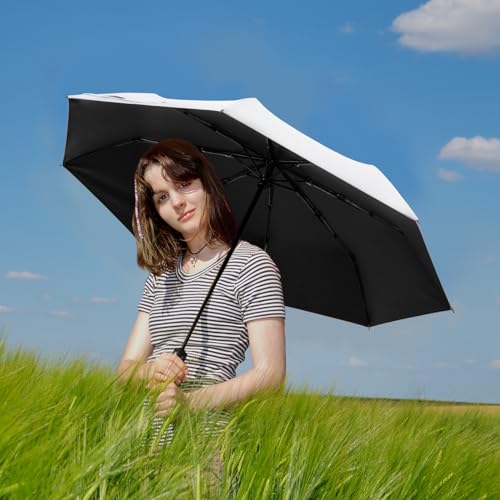 Image of G4Free UPF 50+ UV Protection Large Travel Umbrella 46 Inch Auto Open Close Windproof Sun Blocking Umbrella
