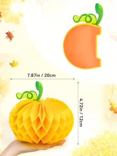 Krsende Conjunto de 6 peças de decoração de abóbora de papel para decoração de outono de Ação de Gra