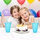 Yisituo Kinderbecher mit Deckel und Strohhalm, 15 Stück Plastikbecher, Trinkbecher Kinder für Partys, Camping, Travel (15, Hellblau)