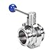 DERNORD 2 Pack 2 Inch Tri Clamp Sanitary Butterfly Valve with Pull Handle Stainless Steel 304 Tri Clamp Clover (2
