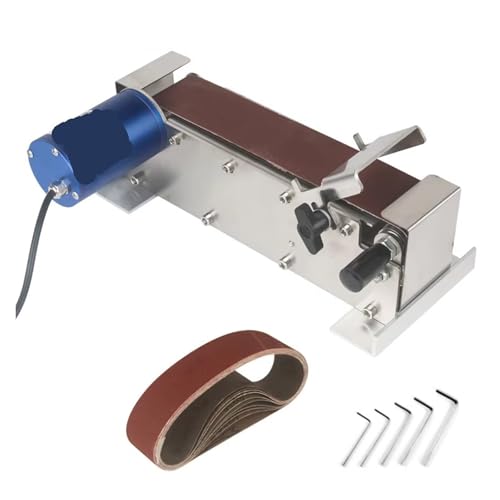 Mini lijadora de banda eléctrica, resistente al agua, 50 x 533 mm, afiladora de sobremesa for cuchillas y bordes de corte. Para camión y barco