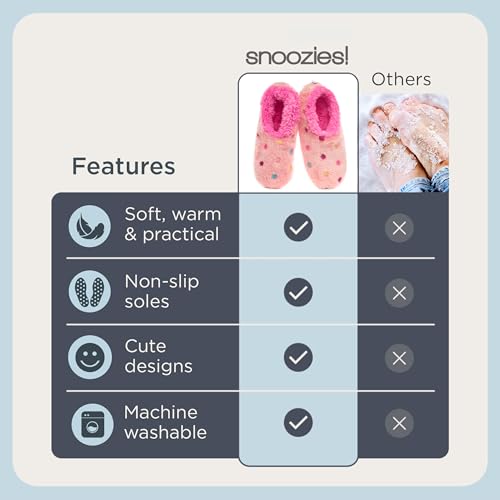 Snoozies WLD-007-LARGE Slippers For Women | Lotsa Dots Colorful Cozy Sherpa Slipper Socks thumb #5