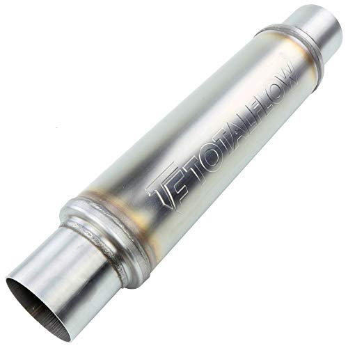TOTALFLOW 20119 Straight Through Universal Exhaust Muffler | 409 Stainless Steel | 3 Inch Inner Diameter Inlet/Outlet