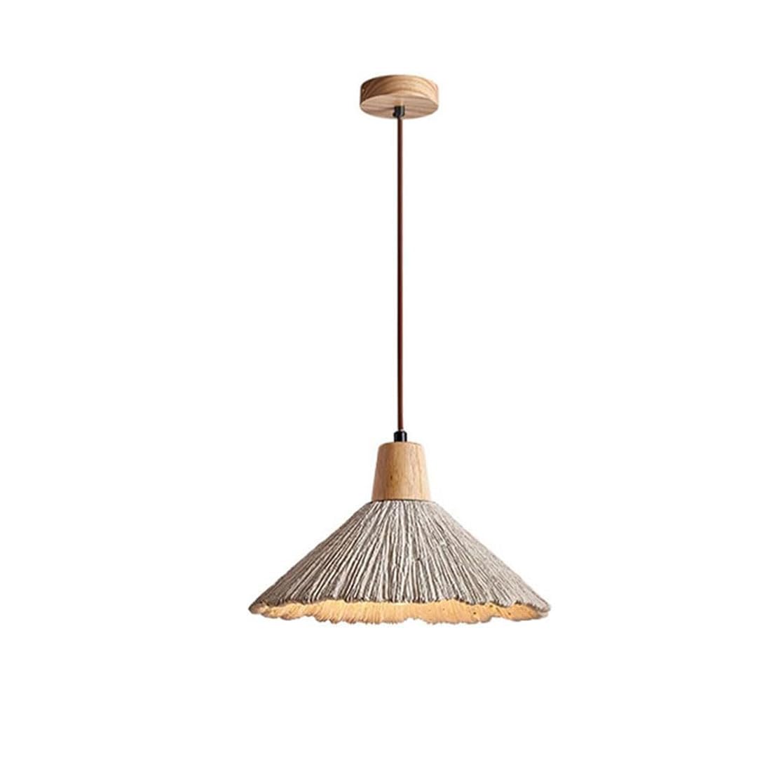 Lámpara de techo para isla de cocina y comedor en madera y cemento ajustable