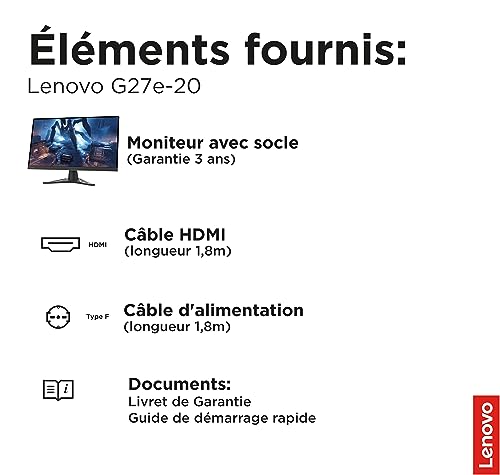 Lenovo G27e 20 LED display 68 6 cm 27 1920 x 1080 pixels Full HD - vue 9