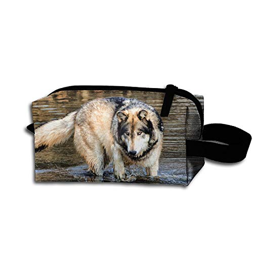 KaiyuanMYRUN Wolf In Water Women Cosmetic Bag Travel Girls Oxford Toiletry Bags Elegant Portable Hanging Organizer Makeup Pouch Pencil Case