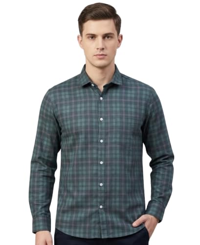 EXOTICA STYLE Men's Regular Fit Checks Shirt | Full Sleeves Spread Collar | Casual Shirt - XL Green