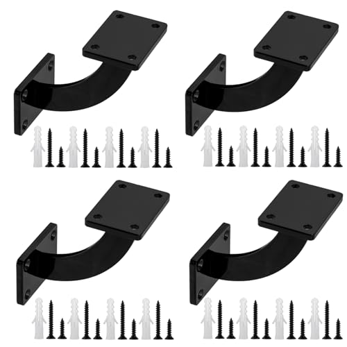 Soporte de Pasamanos, 4 piezas Soportes de Pasamanos, Negro Soporte de Pasamanos de Madera para...