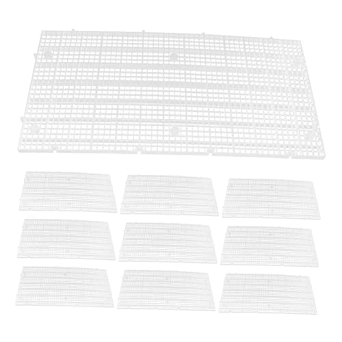 BAZEITFLOW 10個 魚槽用プラスチック製エッグクレートグリッド 耐久性に 仕切りネットパネル 可能なメッシュ密で水流管理 カット可能な割