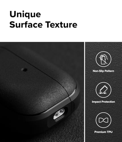 Image of Ringke Onyx Magnetic for Airpods Pro 3 Case with Carabiner [Compatible with MagSafe] Non-Slip Anti-Fingerprint Textured, Shockproof Protective Cover - Black