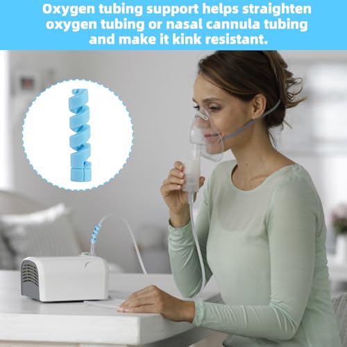 10 Pack Oxygen Tube Support Crimp Straightener for Portable Oxygen Concentrator, Oxygen Tubing Support for Oxygen Tank Oxygen Hose Nasal Cannula Oxygen Accessories (Blue) - Thumbnail 6