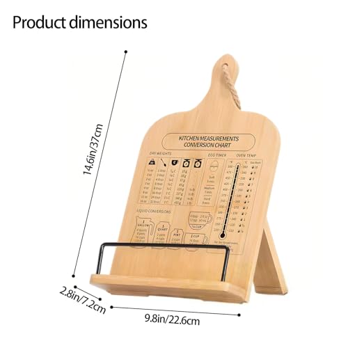 Soporte para libros de cocina rústico y modificable de madera 4