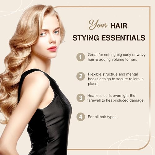 Hastes de cachos sem calor para cachos noturnos – 3 peças de modeladores de cabelo para mulheres (ca