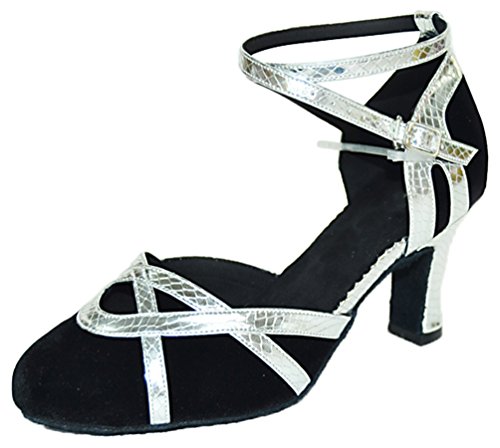 Chaussures de danse argentées de bal au design raffiné épuré