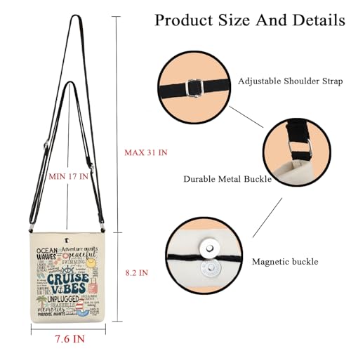 POFULL Cruise Travel Gift Cruise Lover Gift Cruise Vacation Cruise Life Gift Summer Vacation Gift Cruise Vibes Crossbody Bag2