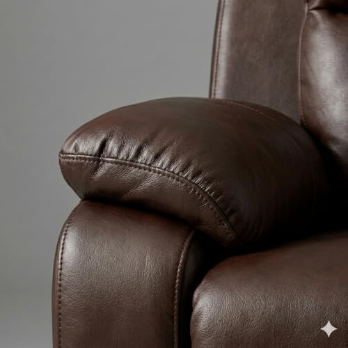 Image of Amazon Brand - Solimo Elira | Single Seater Sofa Recliner | Manual Recliner (Leatherette Brown)