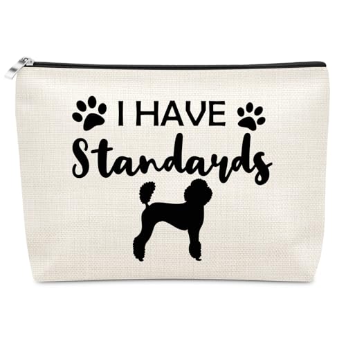 Poodle Dog Lovers Gifts Makeup Bag Poodles Mom Gift Poodle Themed Gifts for Women Mum Poodles Lover Present Cosmetic Bag Christmas Mothers Day Birthday Gift for Dog Lover Coworker Dogs Owners