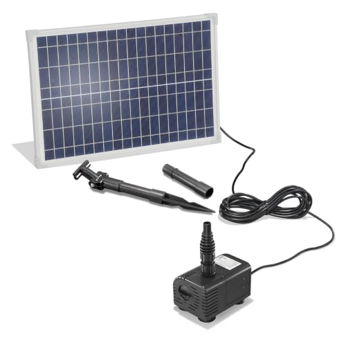 Esotec Solar Bachlaufpumpe Waterfall 1600 l/h mit 25W Solarmodul Wasserfall Pumpe für Gartenteich Bachlauf & Quellstein 2 3m Förderhöhe 101018