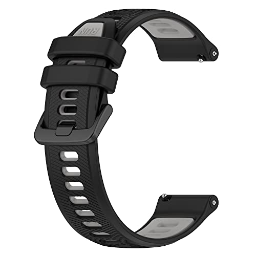 Fit for Garmin Forerunner 265S 255S Watch Bands, 18mm Quick Release Durable Silicone Replacement Bands Wristbands Straps Bracelet Fit for Garmin Vivoactive 4S/Vivomove 3S/Venu 2S (Black&Gray) by Hijiawee - Used condition - Image 3