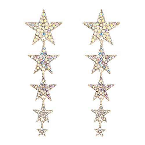 Star Tassel Earrings, Shooting Star Dangle Earrings For Women, Bohemian Star Fringe Earrings, Sparkling Star Stud Earrings Star Boho Jewelry, Lucky Star Drop Earrings For Girls, Cute Star Statement Earrings Accessories Gift (Gold) #TOP8