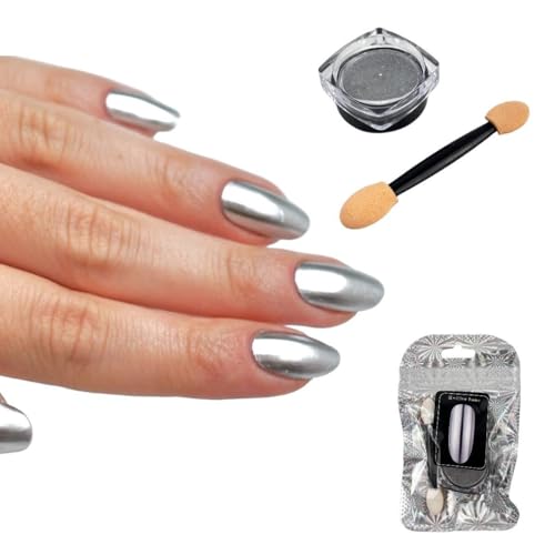 Pó cromado metalizado para unhas efeito metálico Prata