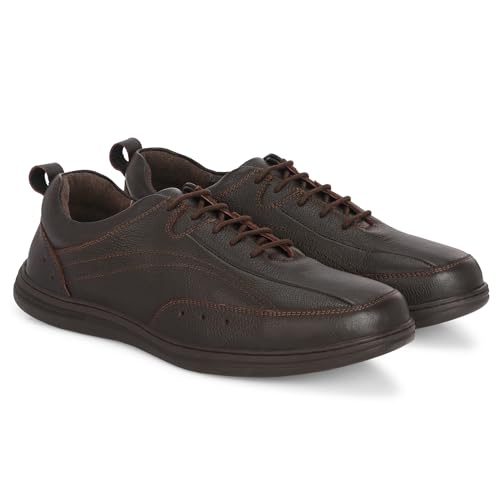 Image of Blue Leather by Centrino Genuine Leather Men's Formal Shoes | Cushioned Insole | Stylish Lace-Up | Durable & Leather Crafted | Uniform Dress Shoes | Perfect for Office Wear & Formal Dress (3986)