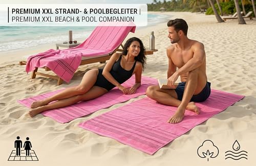 Miniatura 3 de Betz Lines Xxl Toalla De Baño - Toalla De Playa Grande - Toalla De Sauna De Algodón 100 - Toalla De Tumbona - 90x180 Cm - Rosa