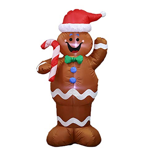 Awaqi Christmas Inflatable Yard Decoration for Christmas Party Decorations Indoor/Christmas Outdoor Decor/Lawn Decoration/Xmas Decorations (5ft/Inflatable Gingerbread Man) Red